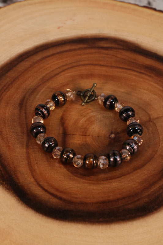 Brown and Amber Crystal Bracelet