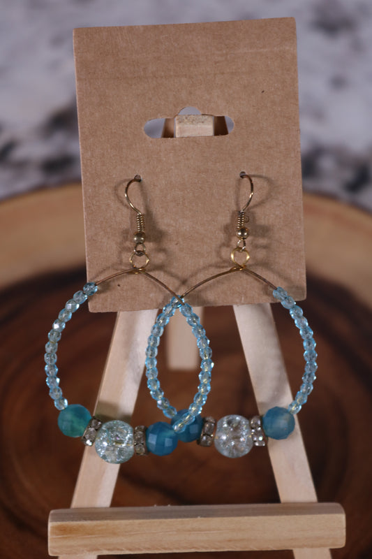 Blue Memory Wire Earrings