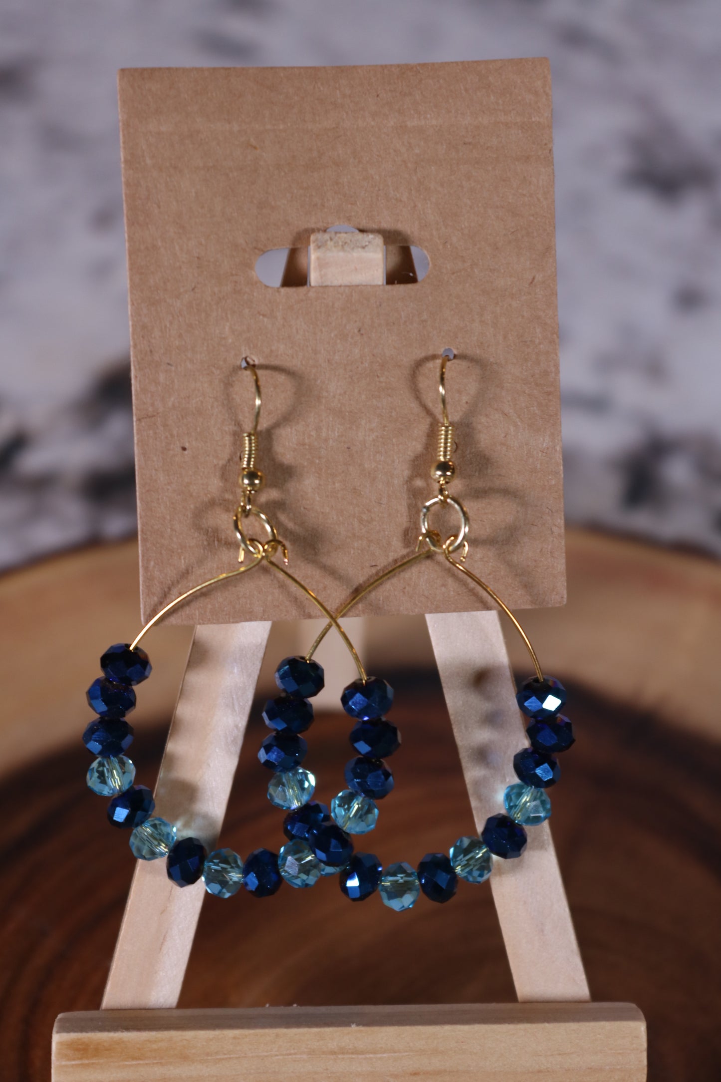 Blue Memory Wire Earrings