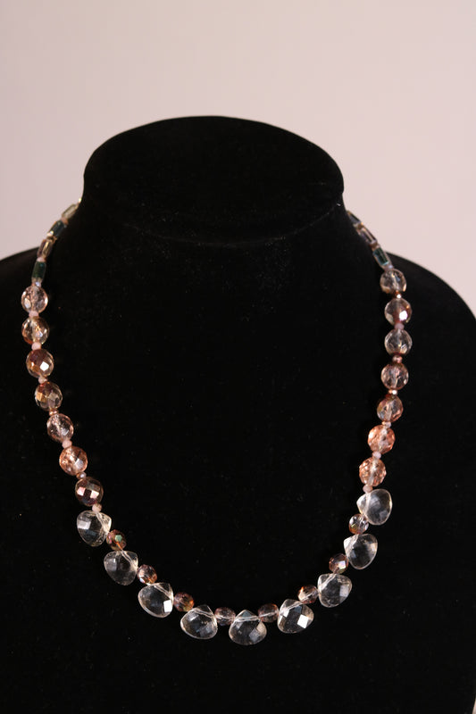 20 Inch Swarovski Clear Crystal and Purple Necklace