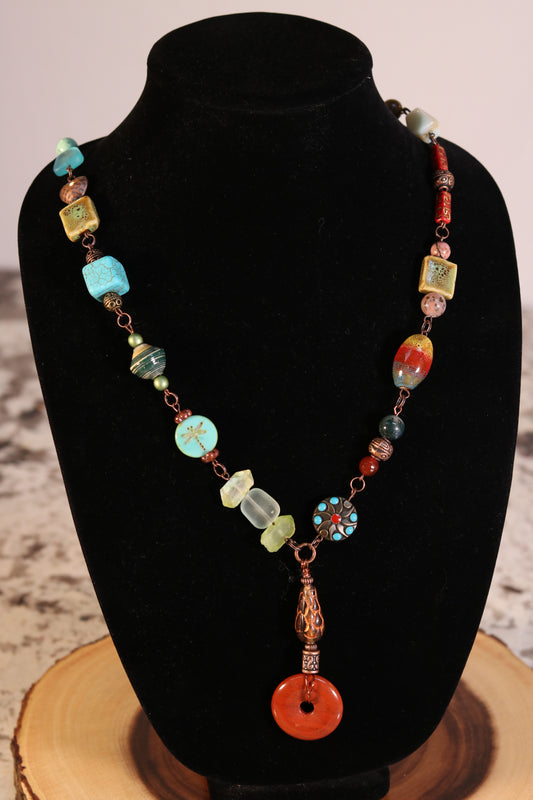 30 Inch Multi-Bead Earthy Necklace