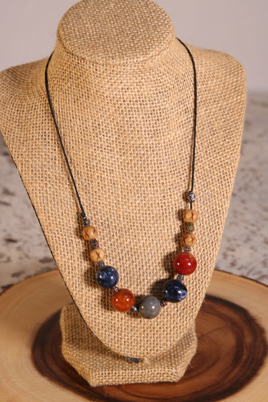 20 Inch Multi-Colored Beads Necklace