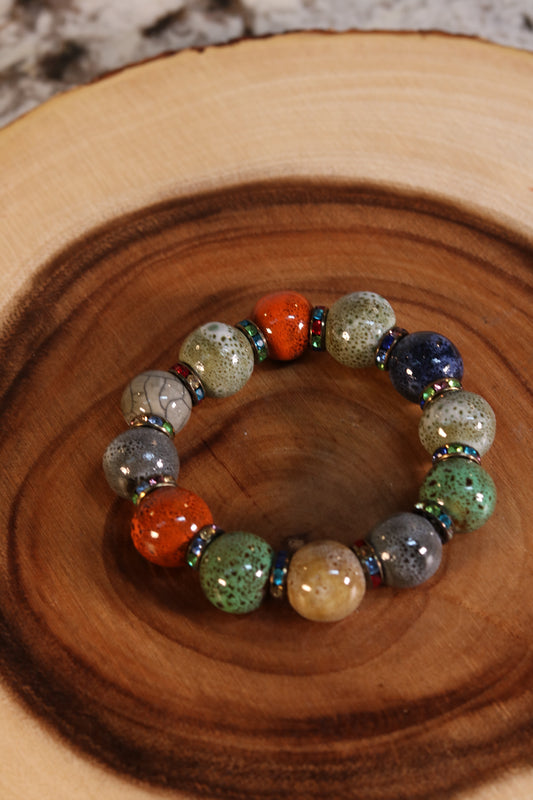 Multi-Colored Bead Stretch Bracelet