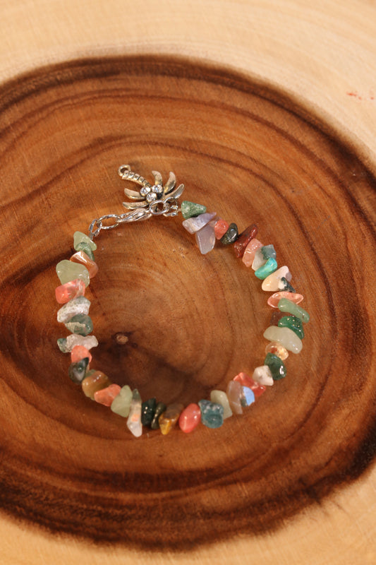 7 1/2 Inch Multi-Stone Bracelet with Palm Tree Charm