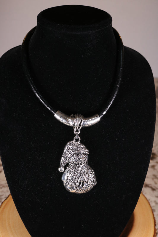 Silver Snowman Necklace