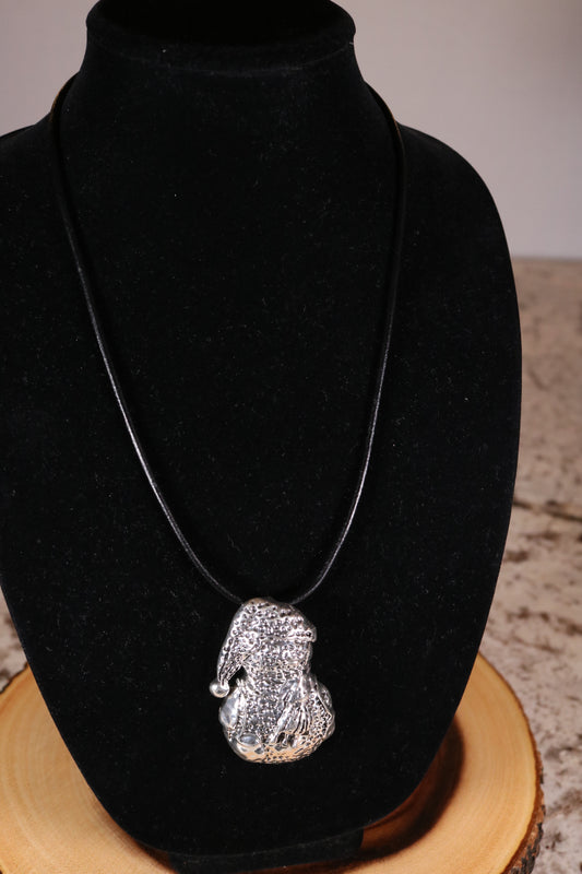 30" Silver Snowman Necklace