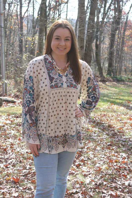 Flare Sleeve Tunic Top