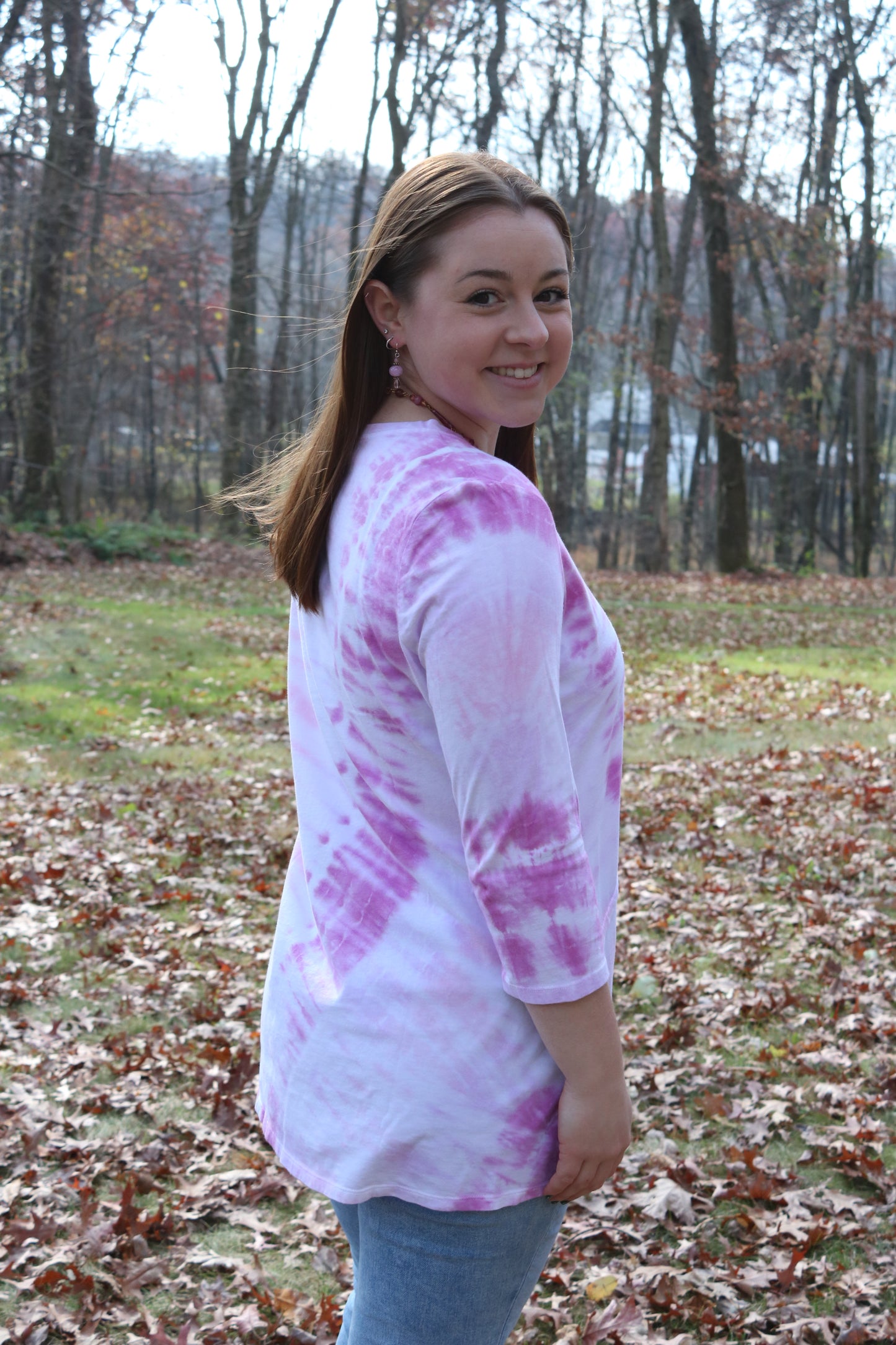 Pink and White Tie-Dyed Shirt