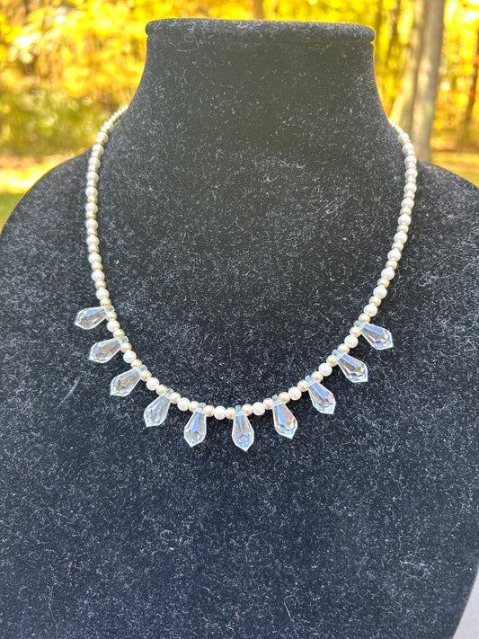 Elegant Swarovski Crystal and Pearl Necklace