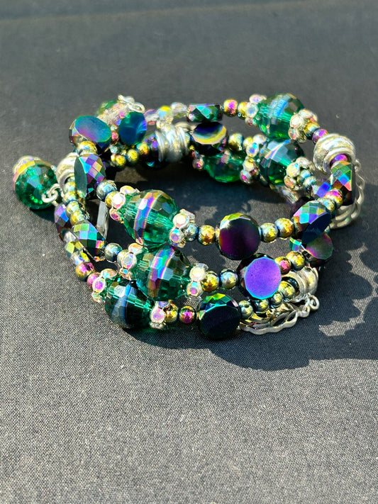 Super Sparkly Iridescent Memory Wire Bracelet