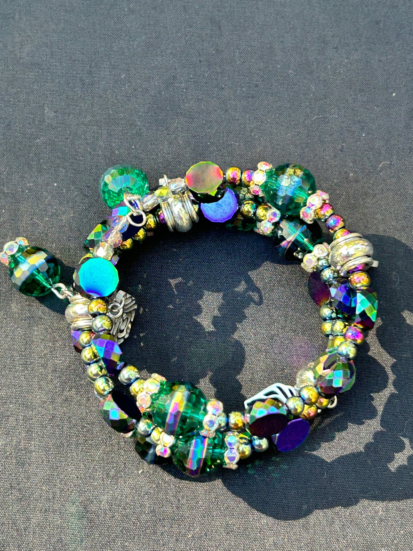 Super Sparkly Iridescent Memory Wire Bracelet