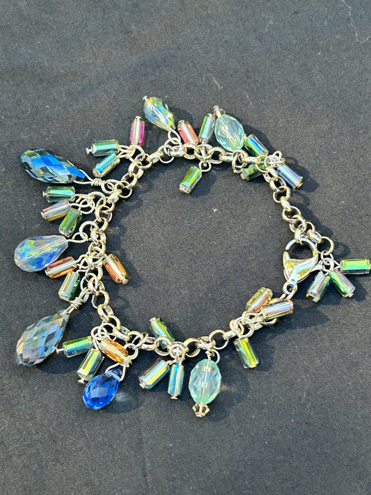 Blue Sparkle Charm Bracelet