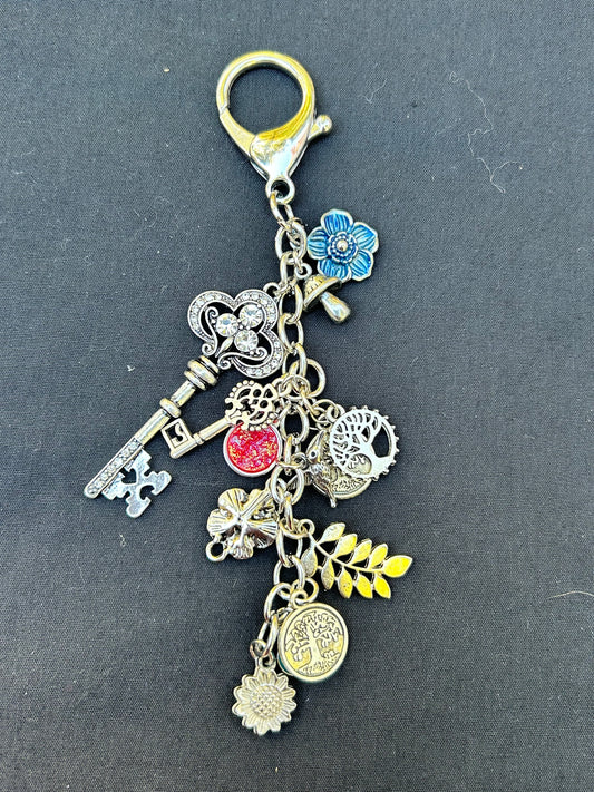 Silver Purse Charm with Key