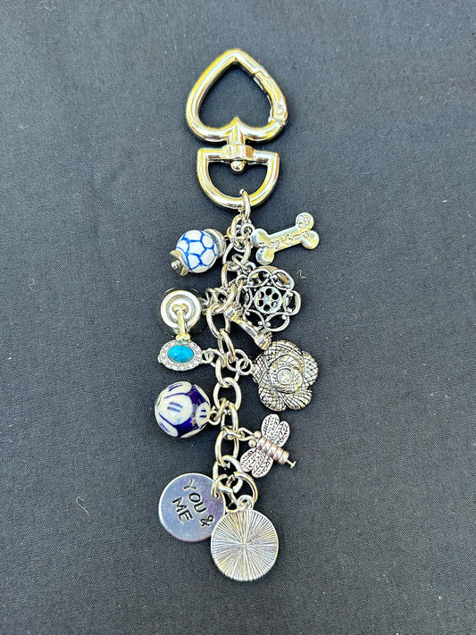 Silver Purse Charm with Dog Theme