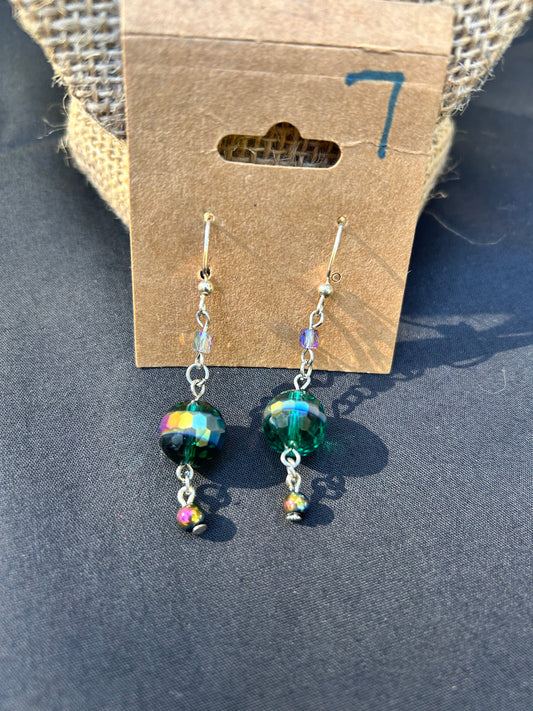 Blue/Green Faceted Bead Dangles