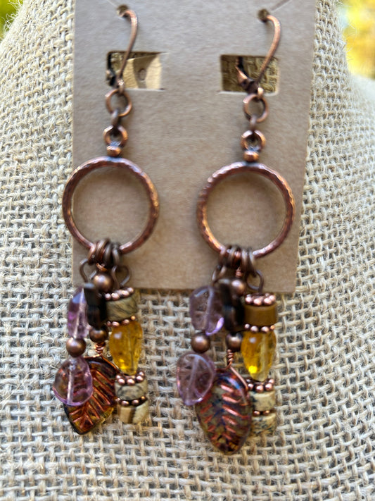 Boho Dangle Earrings with Fall Accents