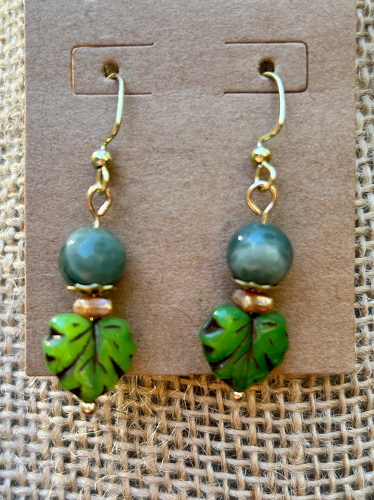 Fall Green Leaf Dangles