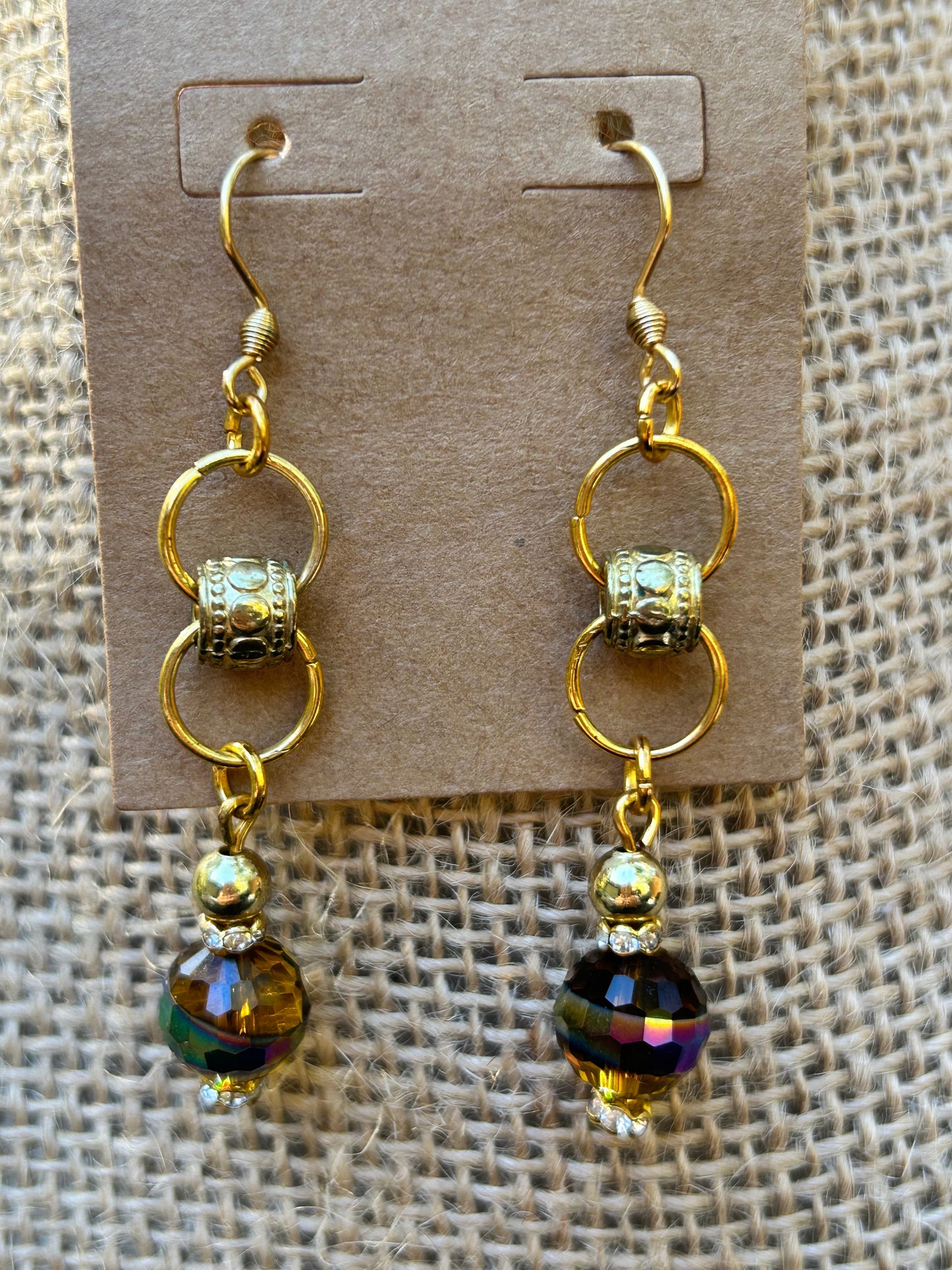 Unique Gold and Amber Earrings